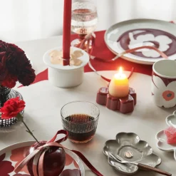 Fashion Marimekko Unikko Dinner Plate, white/dk.cherry ${1}