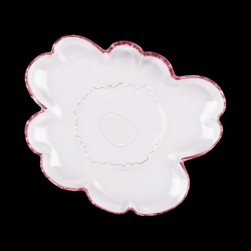 Outlet Marimekko Unikko Glass Plate, light pink ${1}
