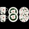Outlet Marimekko Unikko Mug & Plate 6pc Set, white/green/pink ${1}