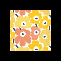 Fashion Marimekko Unikko Shades of Yellow Cocktail Napkins (20 pack) ${1}