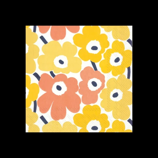 Fashion Marimekko Unikko Shades of Yellow Cocktail Napkins (20 pack) ${1}