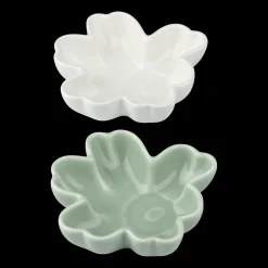 Discount Marimekko Unikko Shaped Bowls (Set of 2), white/lt.green ${1}