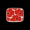 Best Marimekko Unikko Small Rectangular Plate, white/red ${1}