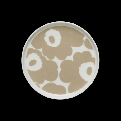 Discount Marimekko Unikko Snack Plate, white/beige ${1}