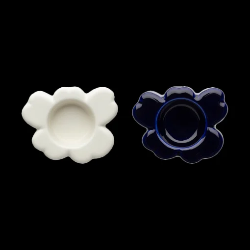 Clearance Marimekko Unikko Tealight Holders Set, cobalt/white ${1}