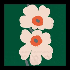 Discount Marimekko Unikko 60th Anniversary Green Lunch Napkins (20 Pack) ${1}