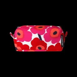 New Marimekko Unikko Tiise Cosmetic Bag, white/red ${1}