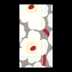 New Marimekko Unikko White/Red/Yellow Buffet Napkins (16 pack) ${1}
