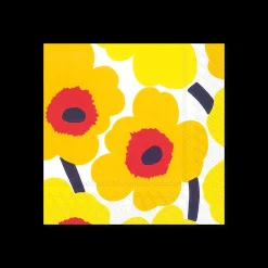 Outlet Marimekko Unikko Yellow Cocktail Napkins (20 Pack) ${1}