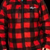 Hot Touch of Finland Mens UP Red Fleece Lumber Hooded Jacket ${1}