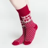Best Jaana Huhtanen Design Merino Wool Socks - Hearts, Red ${1}