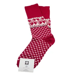 Best Jaana Huhtanen Design Merino Wool Socks - Hearts, Red ${1}