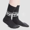 Hot Jaana Huhtanen Design Merino Wool Socks - Reindeer, Grey ${1}