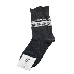 Hot Jaana Huhtanen Design Merino Wool Socks - Reindeer, Grey ${1}