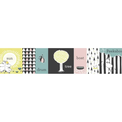 Fashion Moomin Fold-Out Board Book - Words Tummy Time (Ages 0-3) ${1}