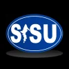 Hot Touch of Finland Oval SISU UP Bumper Sticker ${1}
