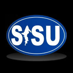 Hot Touch of Finland Oval SISU UP Bumper Sticker ${1}
