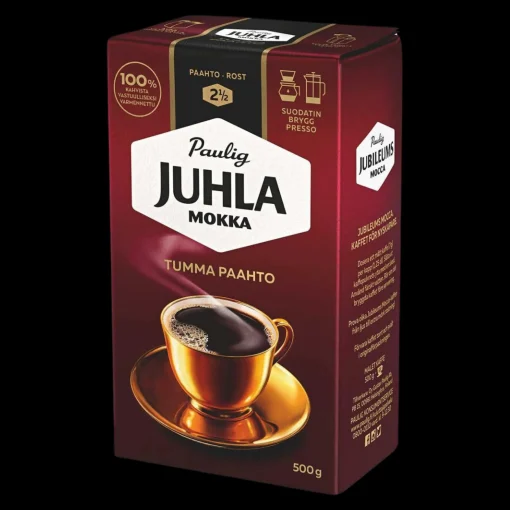Hot Paulig Juhla Mokka Coffee Dark Roast (500g) - Roast Level 2.5/5 ${1}