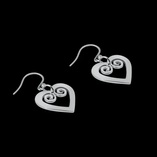 Best Pohjolan Helmi Ky Pohjolan Helmi - Curved Heart Earrings ${1}