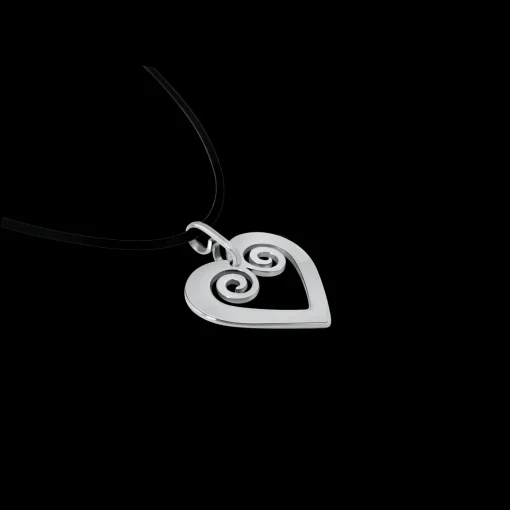 New Pohjolan Helmi Ky Pohjolan Helmi - Curved Heart Necklace ${1}