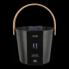 Fashion Rento Black Aluminum Bamboo Sauna Bucket ${1}
