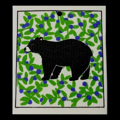 Hot Swedish Dishcloths Swedish Dishcloth - Black Bear in Blueberry Field ${1}