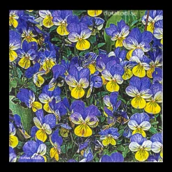 Fashion Swedish Dishcloths Swedish Dishcloth - Blue and Yellow Pansies ${1}