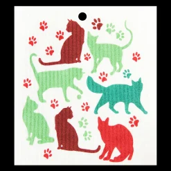 Hot Swedish Dishcloths Swedish Dishcloth - Cats & Paw Prints ${1}