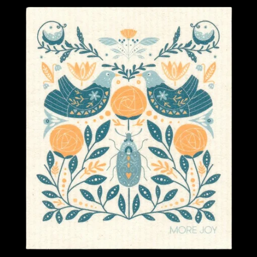 New More Joy Swedish Dishcloth - Hygge Birds ${1}
