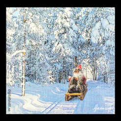Hot Swedish Dishcloths Swedish Dishcloth - Tomte Sledding ${1}