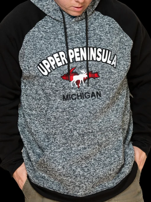 Clearance Touch of Finland UP Plaid Moose Hooded Sweatshirt ${1}