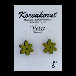 Clearance Veico Lime Birch Flower Earrings ${1}