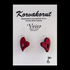 Sale Veico Red Birch Heart Earrings ${1}