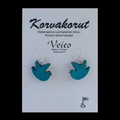 Online Veico Turquoise Birch Birds Earrings ${1}
