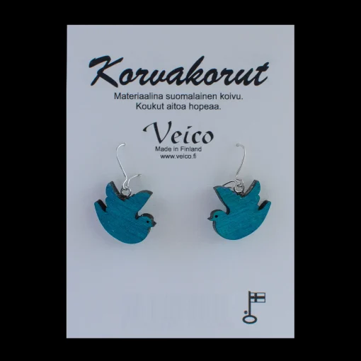 Online Veico Turquoise Birch Birds Earrings ${1}