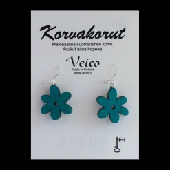Fashion Veico Turquoise Birch Flower Earrings ${1}
